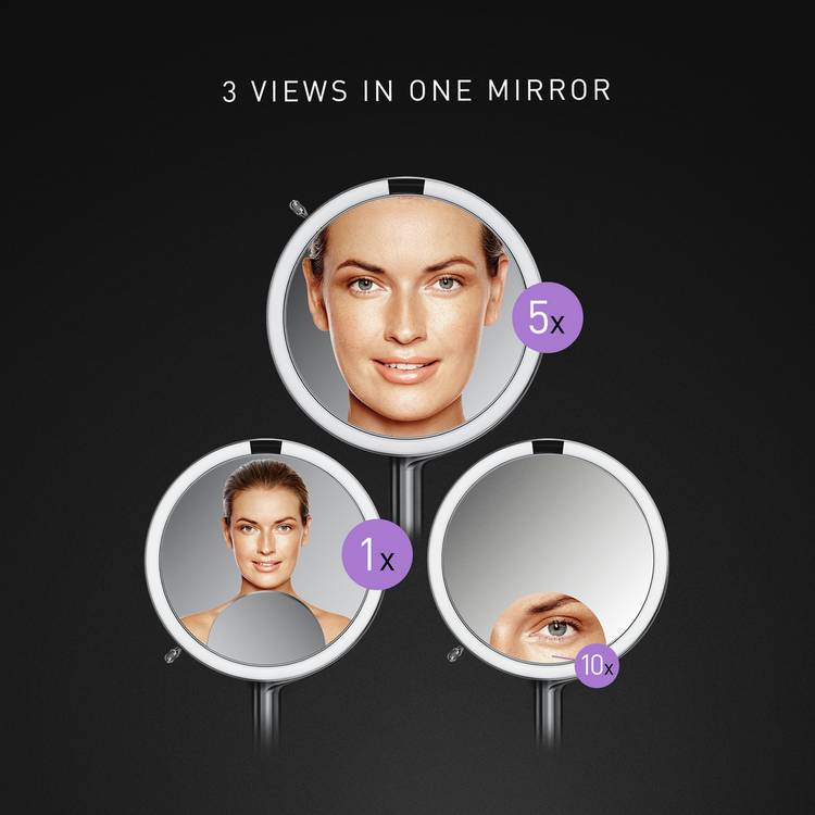 Simplehuman Trio Max makeup mirror with 5x magnification - British product