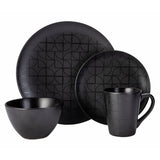 Argos Home Geo Black 16-piece stoneware dinner set, UK version