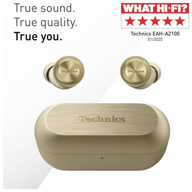 Technics AZ100 true wireless earbuds Champagne Gold, imported from the UK