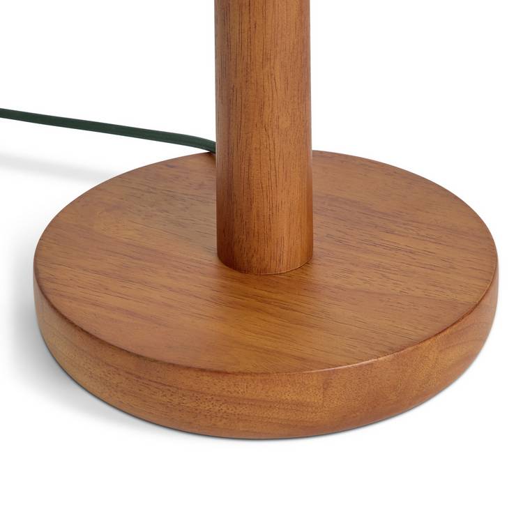 Habitat tapered wood floor lamp in walnut and green, imported from the UK