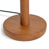 Habitat tapered wood floor lamp in walnut and green, imported from the UK