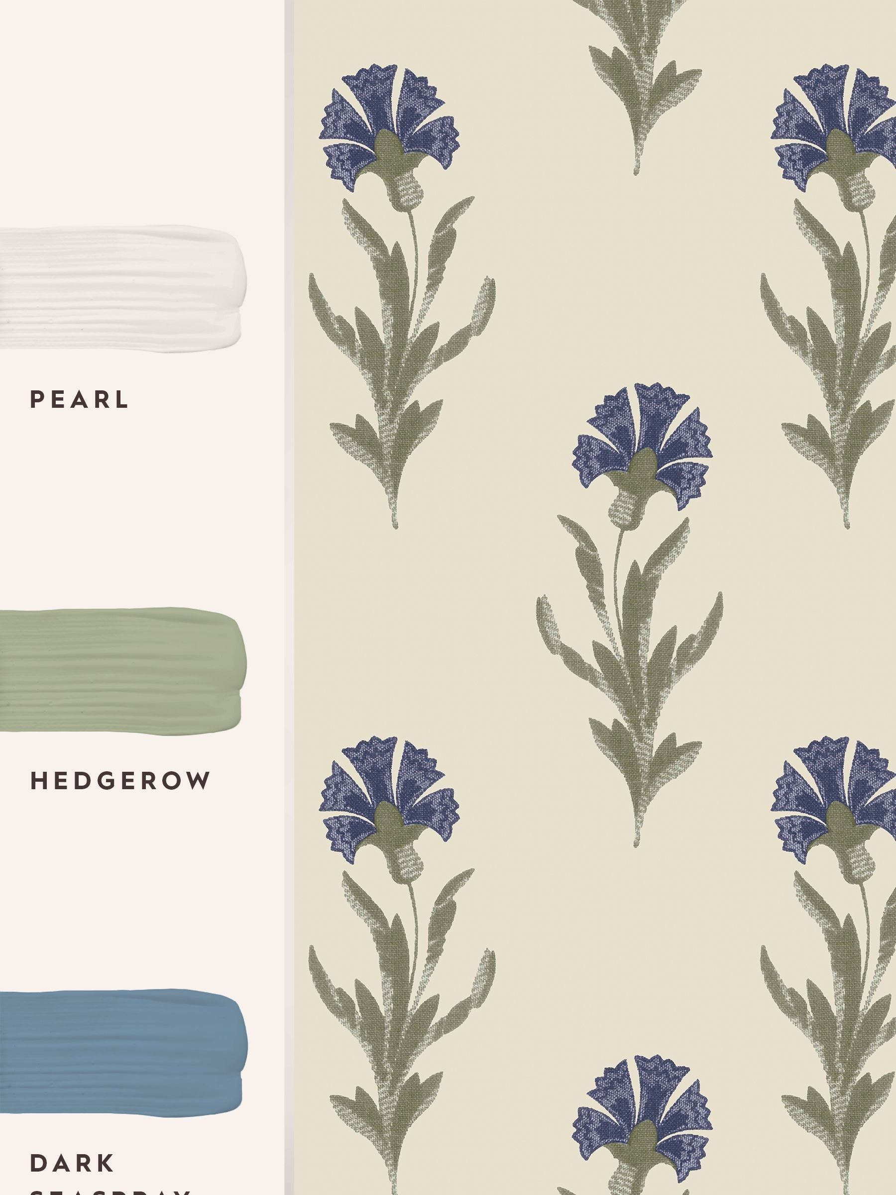 Laura Ashley Dusky Seaspray Blue Dandelion wallpaper 10m - British product