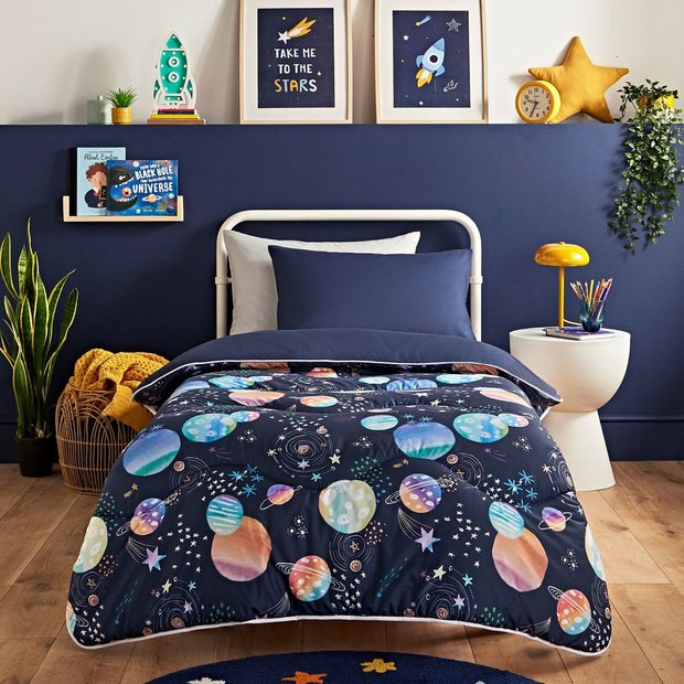 Night Lark space adventure duvet set single, imported from the UK