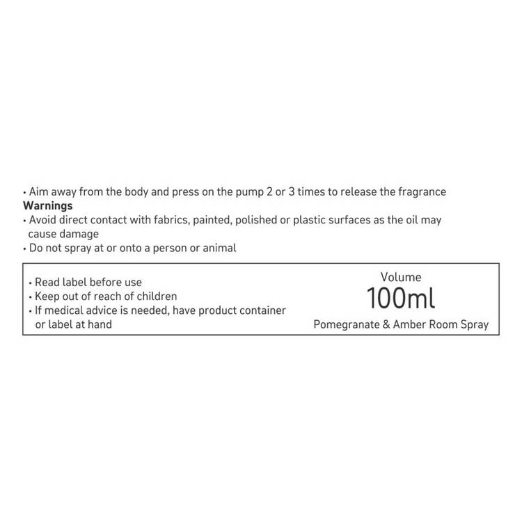 Habitat room spray pomegranate and amber 100ml, UK version