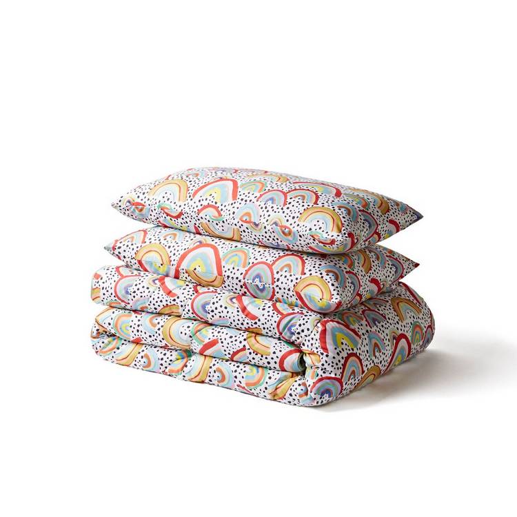 Night Lark Eleanor Bowmer Rainbow duvet set single, imported from the UK