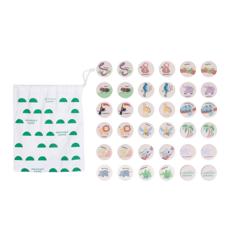 Chad Valley wooden memory game with jungle animals (British brand)