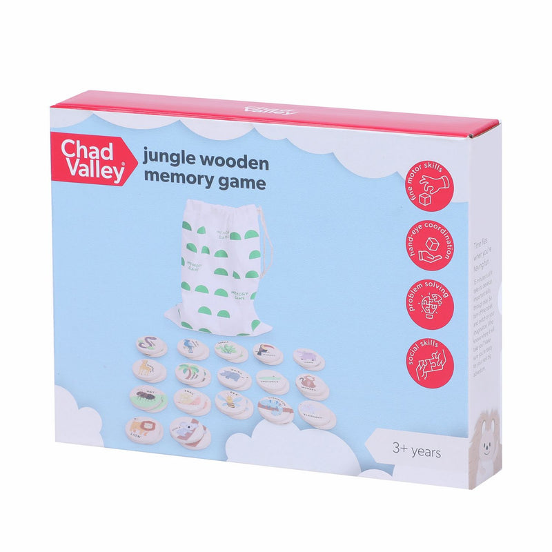 Chad Valley wooden memory game with jungle animals (British brand)