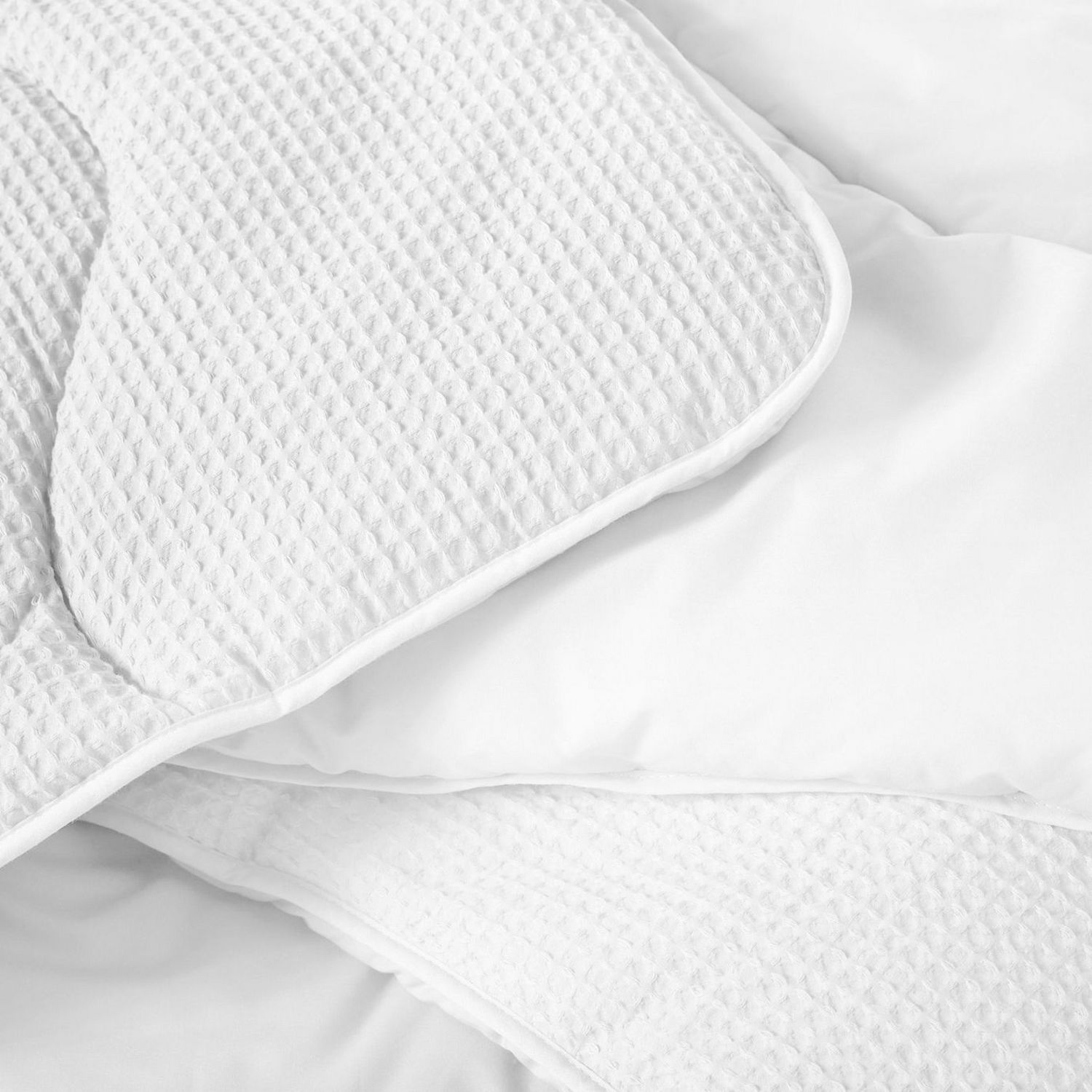 Night Lark Cotton Waffle White 4.5 Tog Duvet Set - King Size