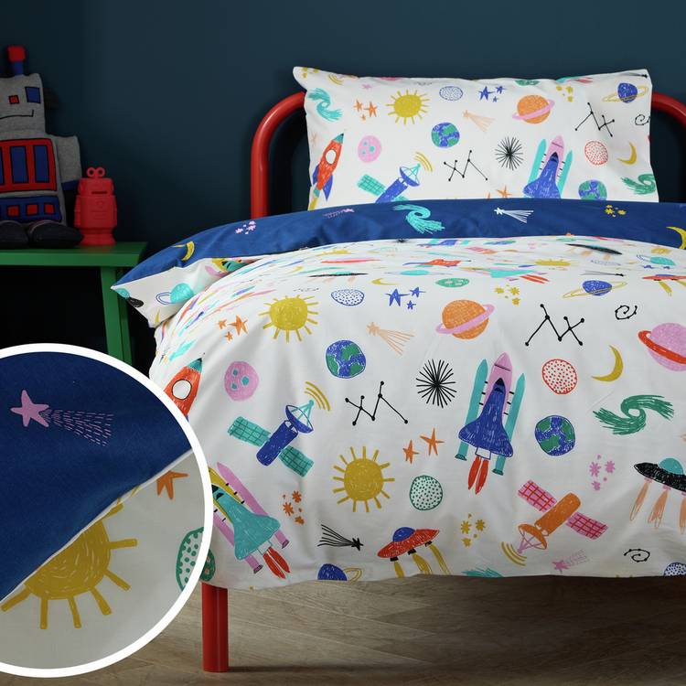 Argos Home space glow bedding set toddler 150x120cm - British product