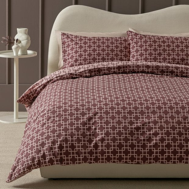 Habitat Geo Trellis Pink Bedding Set single UK version