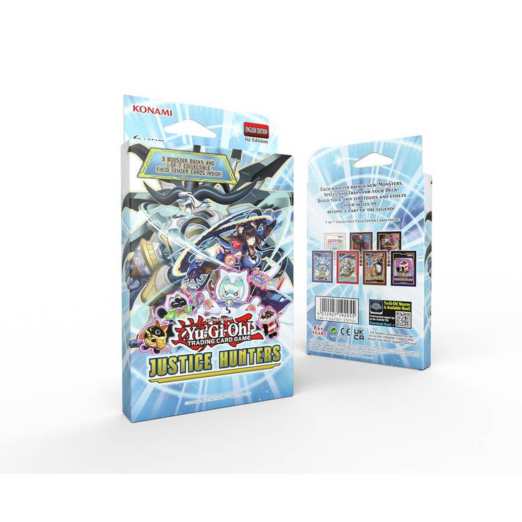 Yu-Gi-Oh! Justice Hunters 3 pack trading card game, imported from the UK