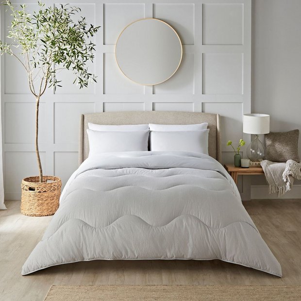Night Lark coverless duvet set seersucker Nordic Mist single, imported from the UK