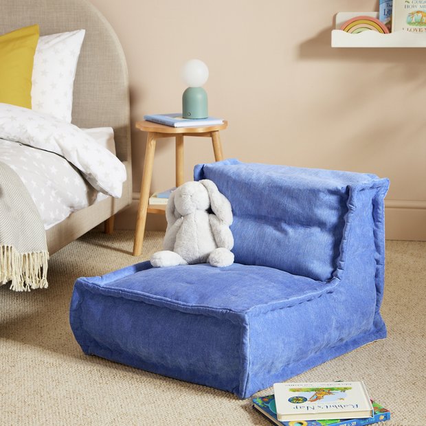 Habitat Kids Mini Estelle Cord Beanbag blue, imported from the UK