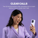 JLab true wireless earbuds Lilac, imported from the UK