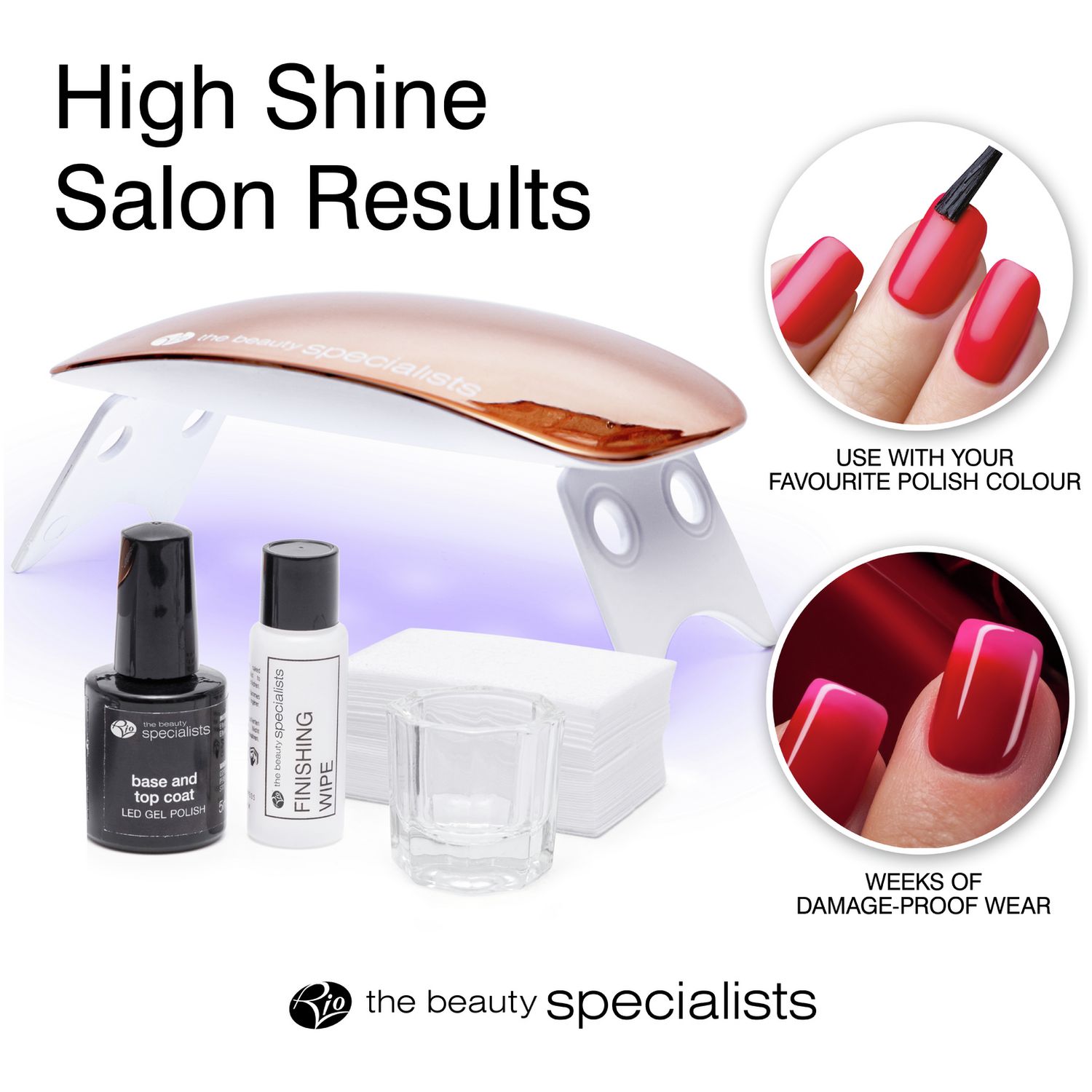 Rio gel nail polish set with lamp, imported from the UK