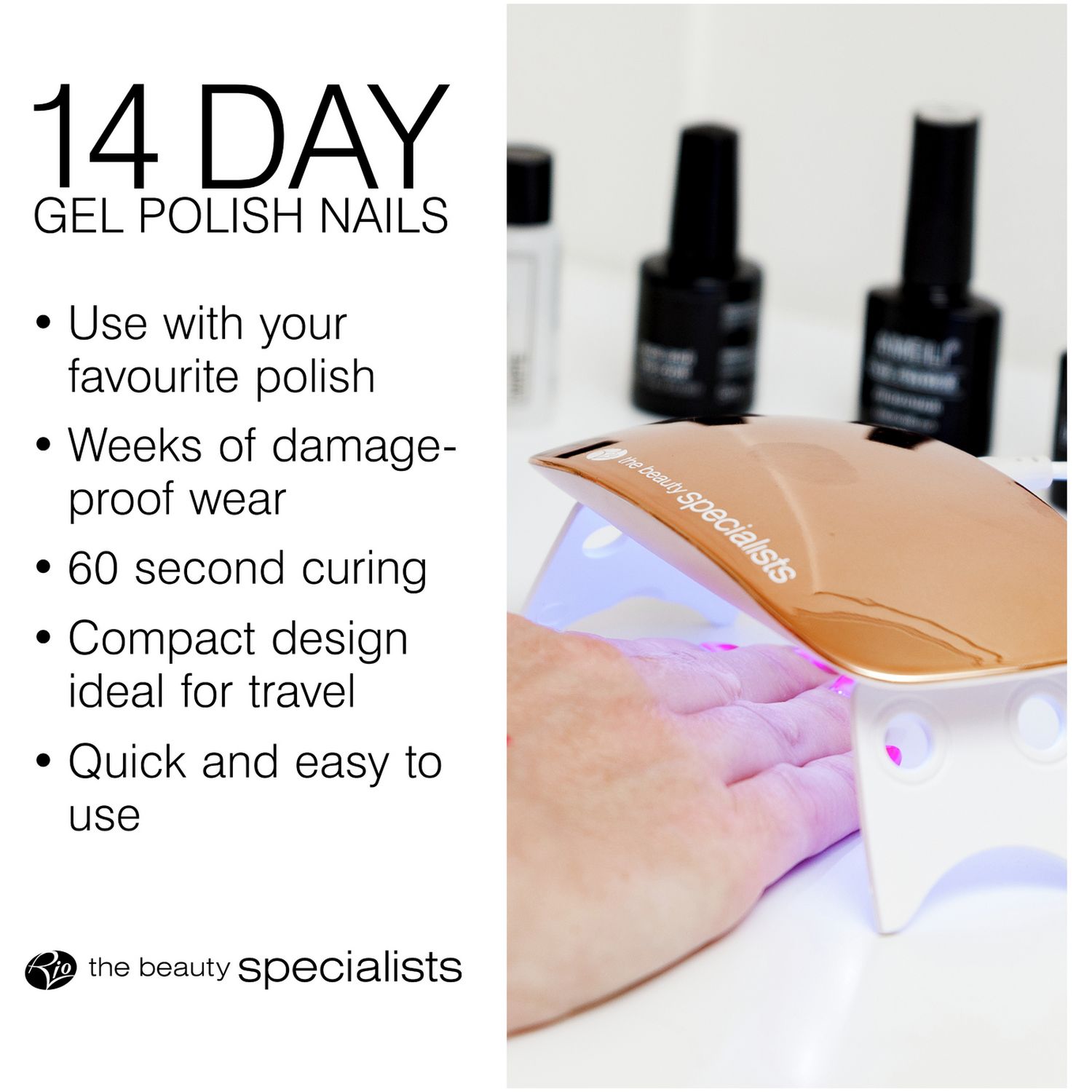 Rio gel nail polish set with lamp, imported from the UK
