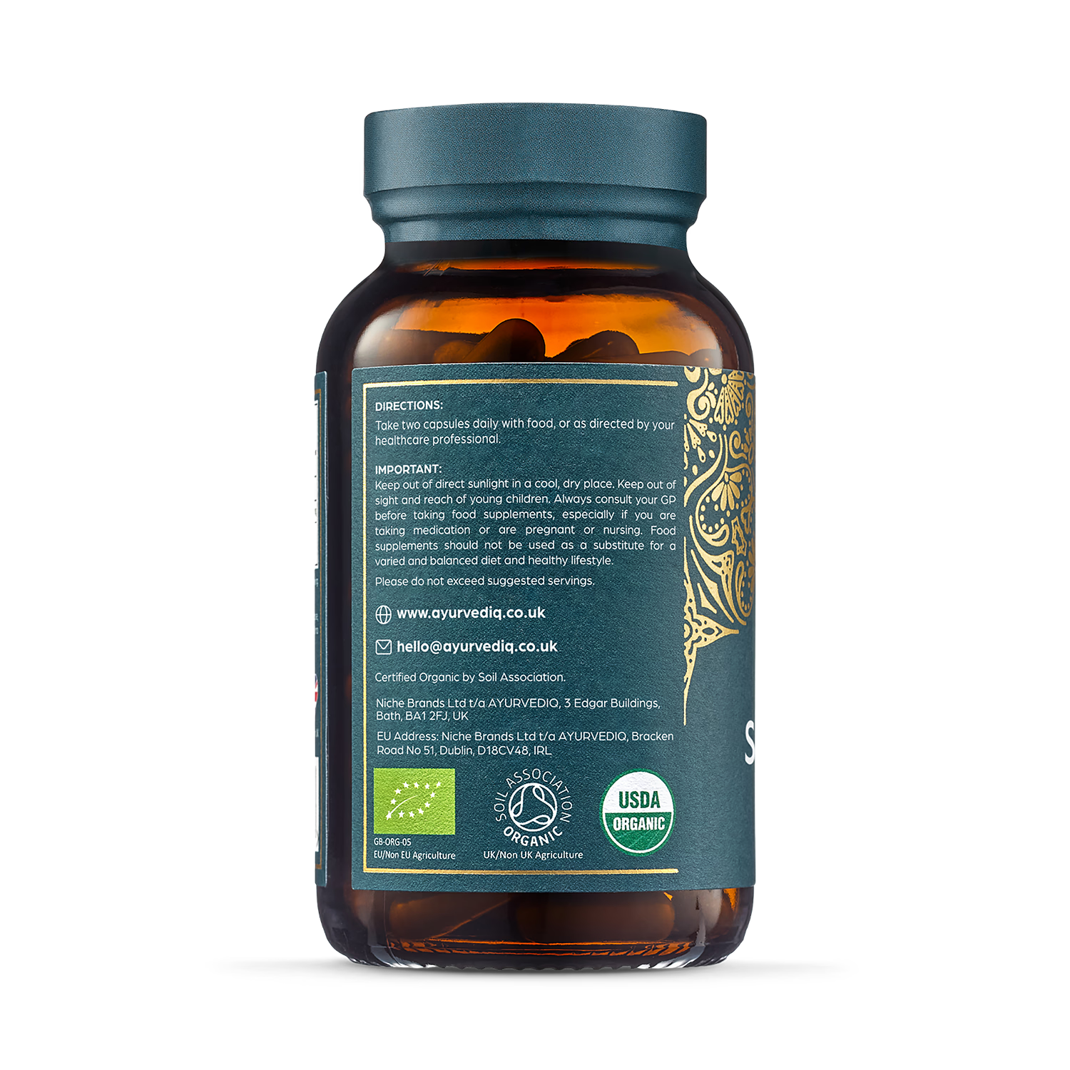 Ayurvediq organic shatavari capsules 120 caps, imported from the UK
