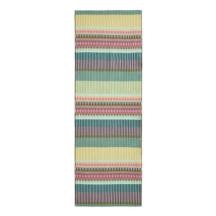 Margo Selby Buster Green flatweave runner 66x200cm, UK version