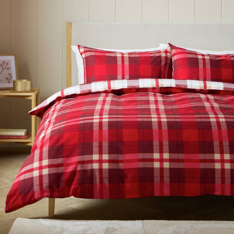 Argos Home bedding set red check single, UK version