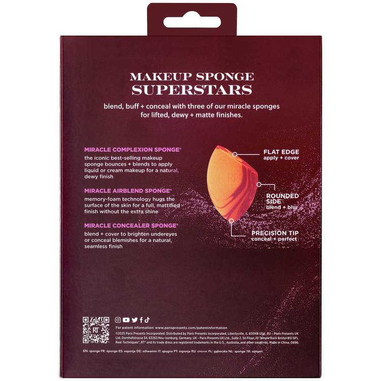 Real Techniques makeup sponge set Superstars (British brand)