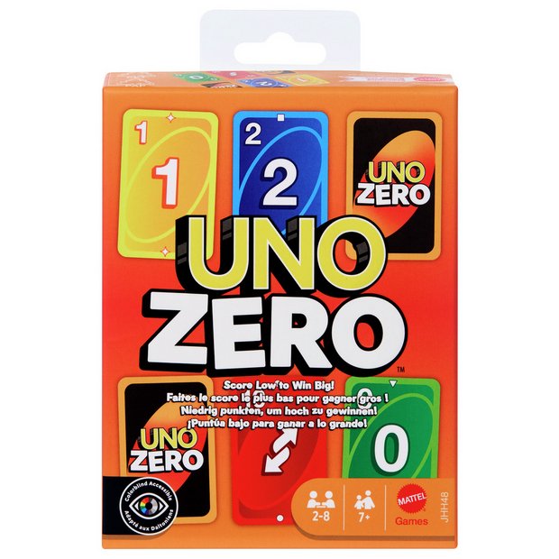 UNO Zero card game for family nights and travel (British brand)