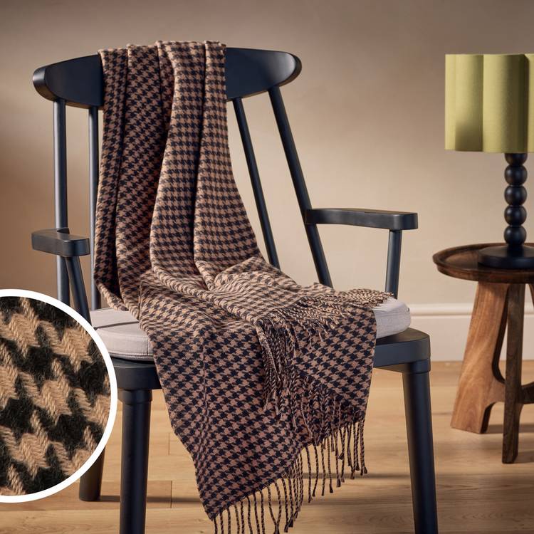 Habitat houndstooth throw brown 125x150cm - British product