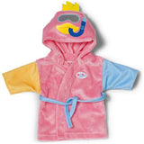 Baby Born doll bathrobe pink with orange and blue sleeves 43cm (British brand)