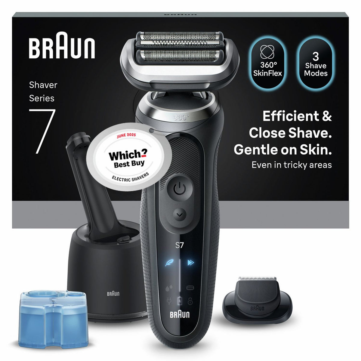 Braun Series 7 electric shaver 360 SkinFlex Head (British brand)