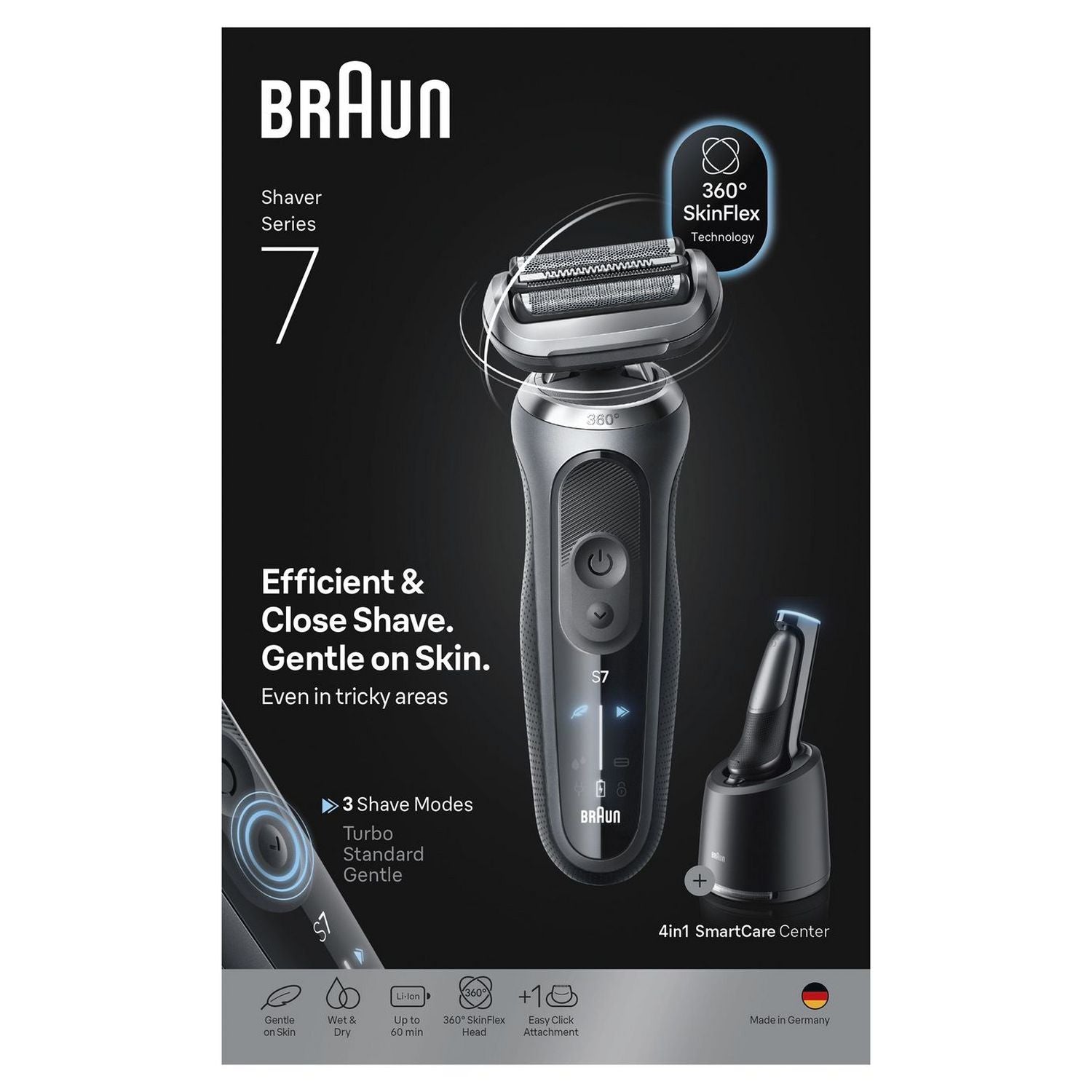 Braun Series 7 electric shaver 360 SkinFlex Head (British brand)