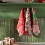 Habitat x Scion Christmas Lionel Leopard tea towels pack of 3, UK version