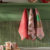 Habitat x Scion Christmas Lionel Leopard tea towels pack of 3, UK version