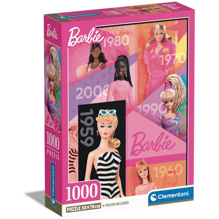 Clementoni Barbie Through The Years jigsaw puzzle 1000 pieces - British product