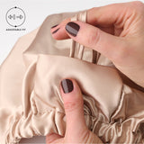 Silver Cloud satin hair wrap caramel, UK version