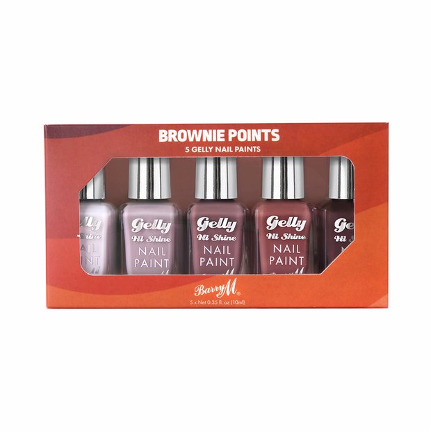 Barry M Brownie Points gel nail paint set 5 shades (British brand)