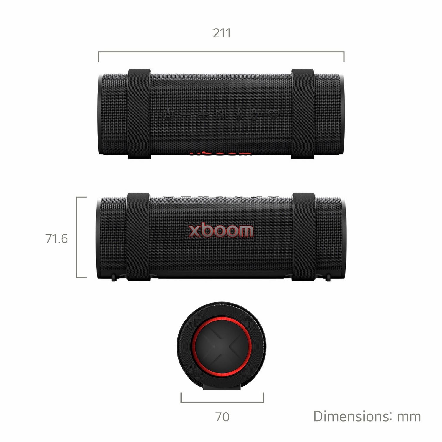 LG xboom Grab portable Bluetooth speaker Black, UK version