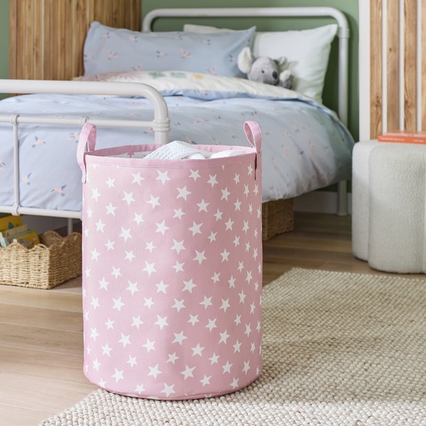 Argos Home pink star laundry bag 80L (British brand)