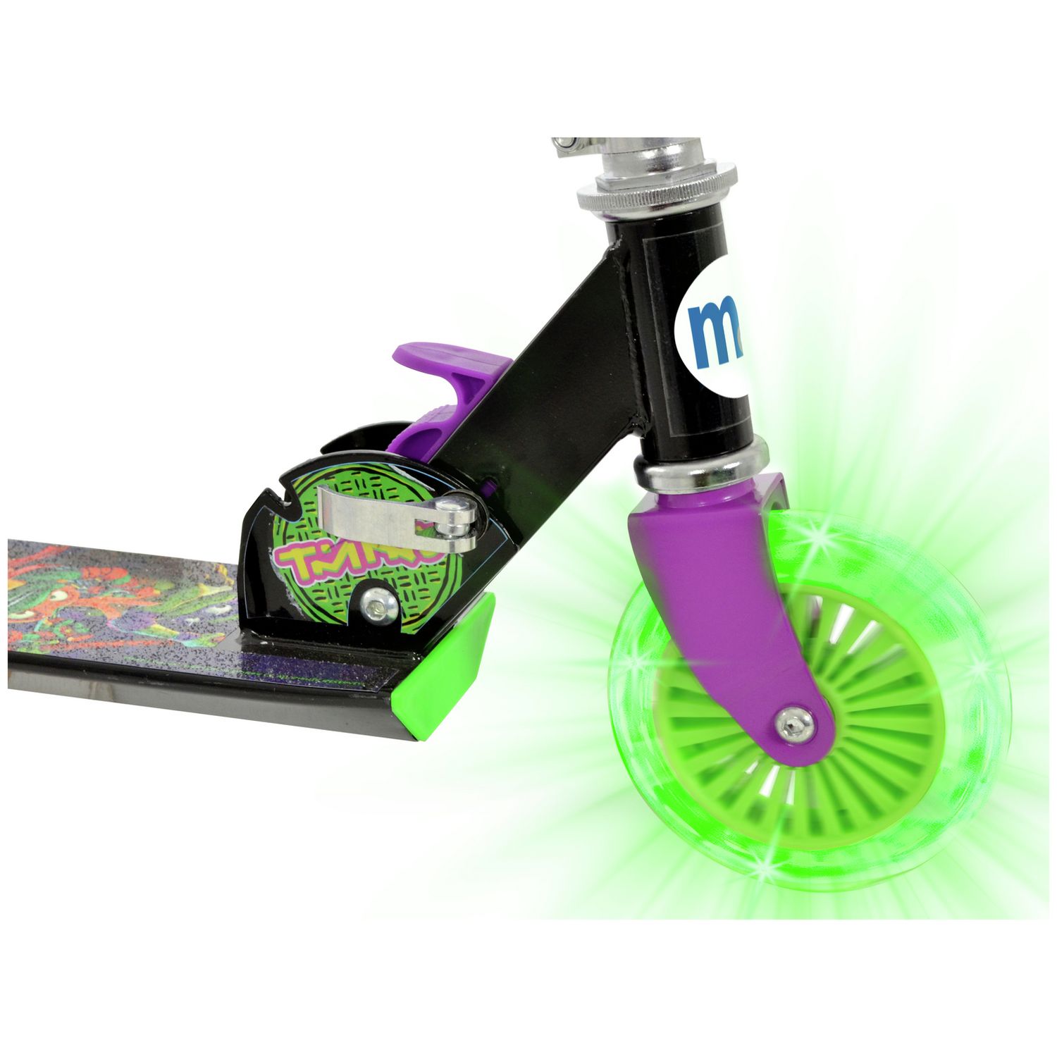 Turtles kids foldable scooter with light up wheels, imported from the UK
