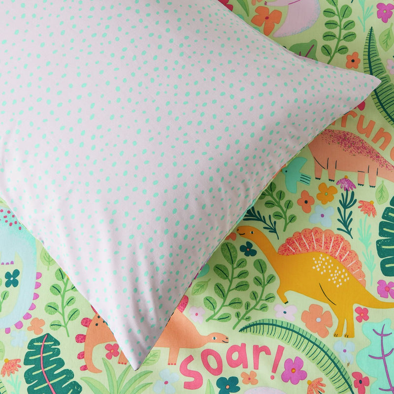 Argos Home Dino Floral Green Kids Bedding Set - Single