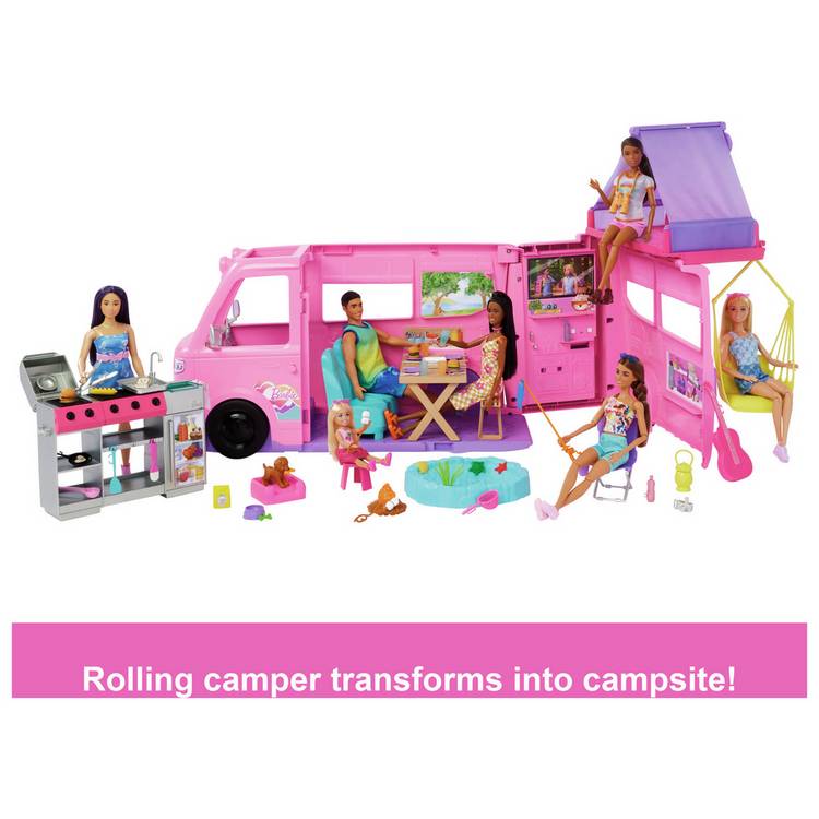 Barbie Dream Camper playset with roof tent and swing (British brand)