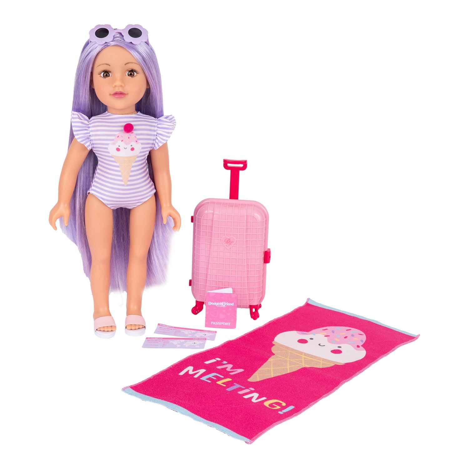 DesignAfriend Two Scoops holiday outfit set for 18 inch dolls (British brand)