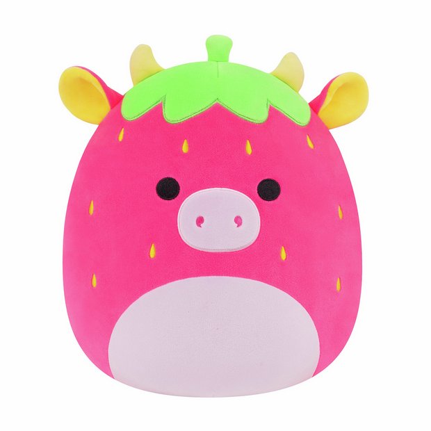 Squishmallows Cleary hot pink cow soft toy 12 inch, imported from the UK