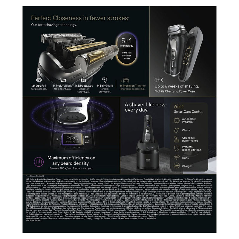 Braun Series 9 Pro+ cordless electric shaver (British brand)