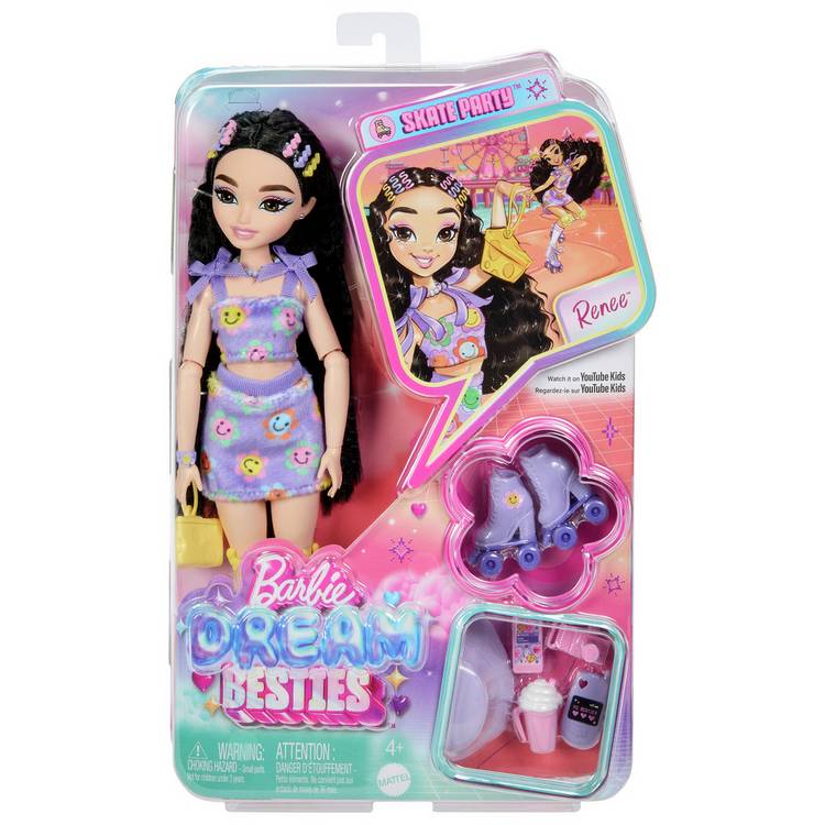 Barbie Dream Besties Renee roller skating doll 32cm (British brand)