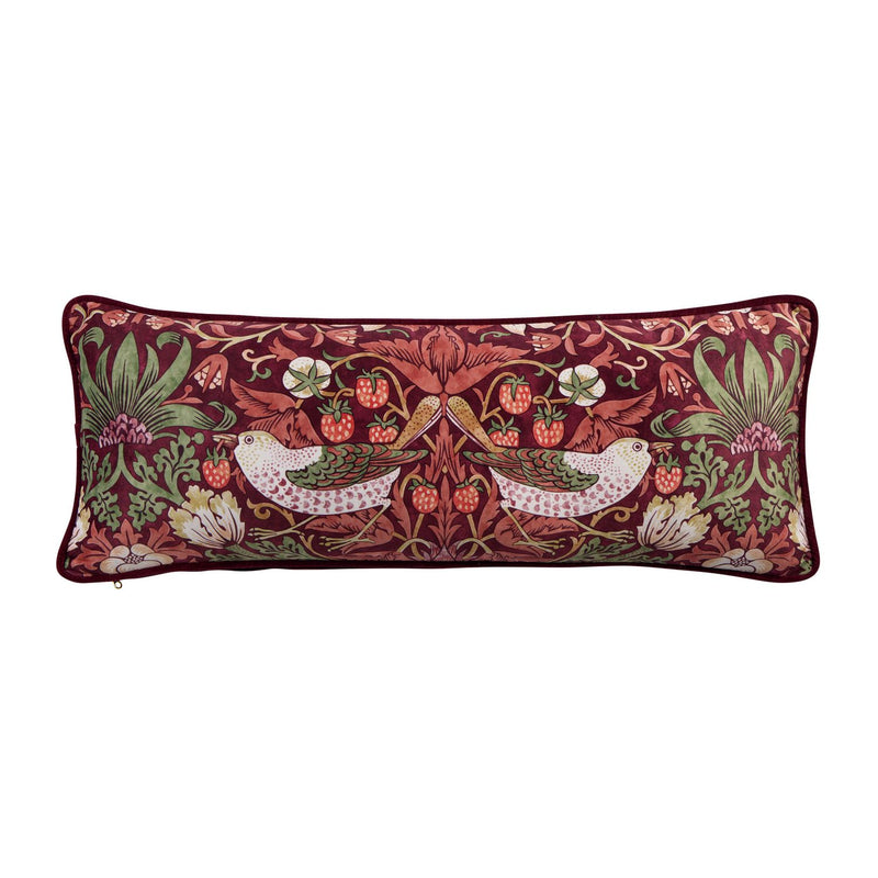 Morris & Co. Strawberry Thief cushion red, imported from the UK