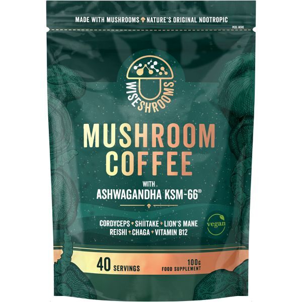 Wiseshrooms Mushroom Coffee vegan powder 100g (British brand)
