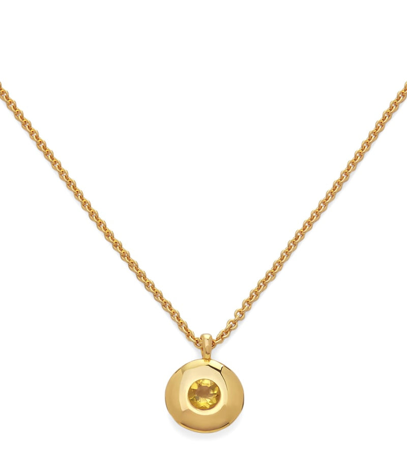Monica Vinader gold vermeil citrine birthstone necklace, UK version