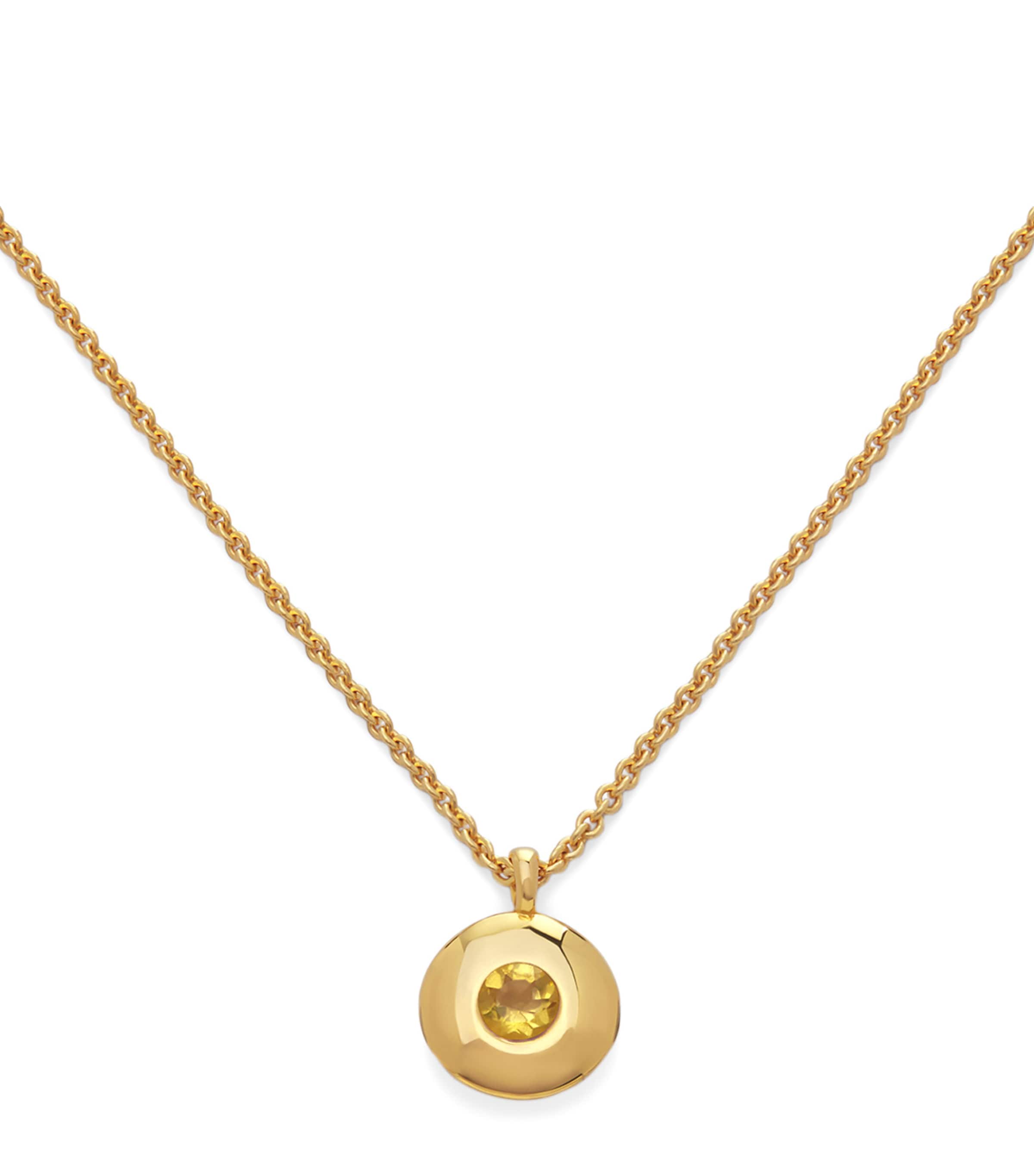 Monica Vinader gold vermeil citrine birthstone necklace, UK version