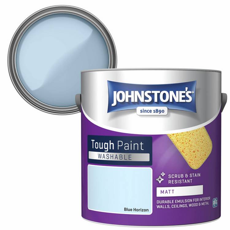 Johnstone's washable matt paint Blue Horizon 2.5L, UK version