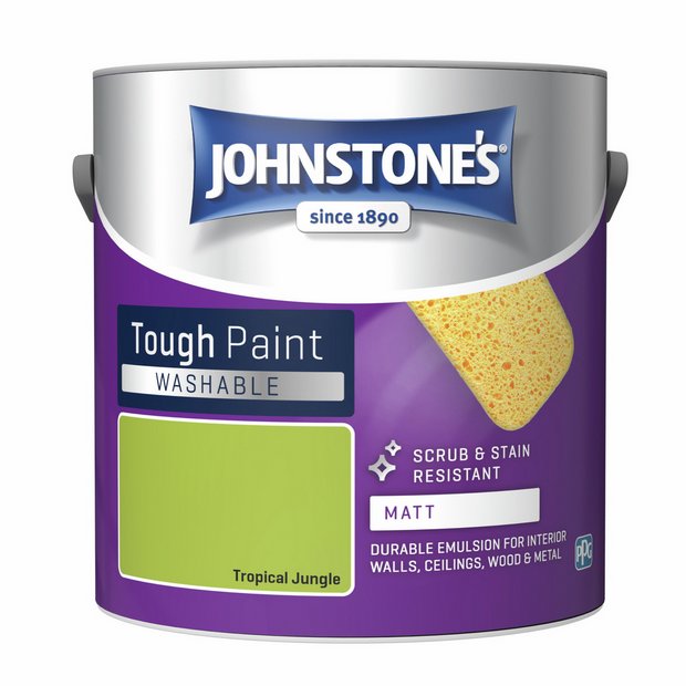 Johnstone's washable matt paint Tropical Jungle 2.5L, imported from the UK