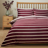 Argos Home Stripe Print Fleece Burgundy Bedding Set - King